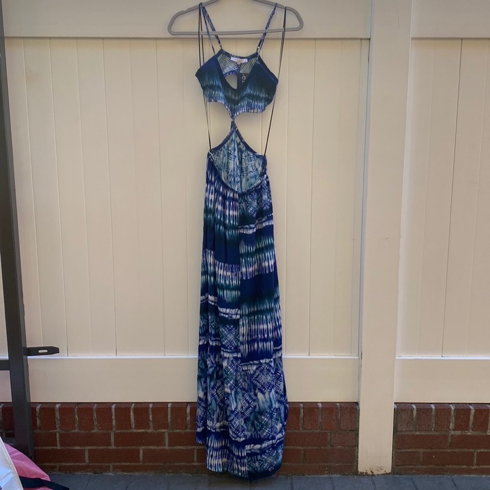 Tie dye cut out maxi dress